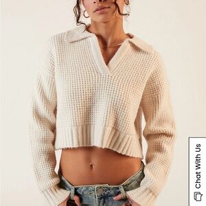 PacSun Off-White V-Neck Sweater